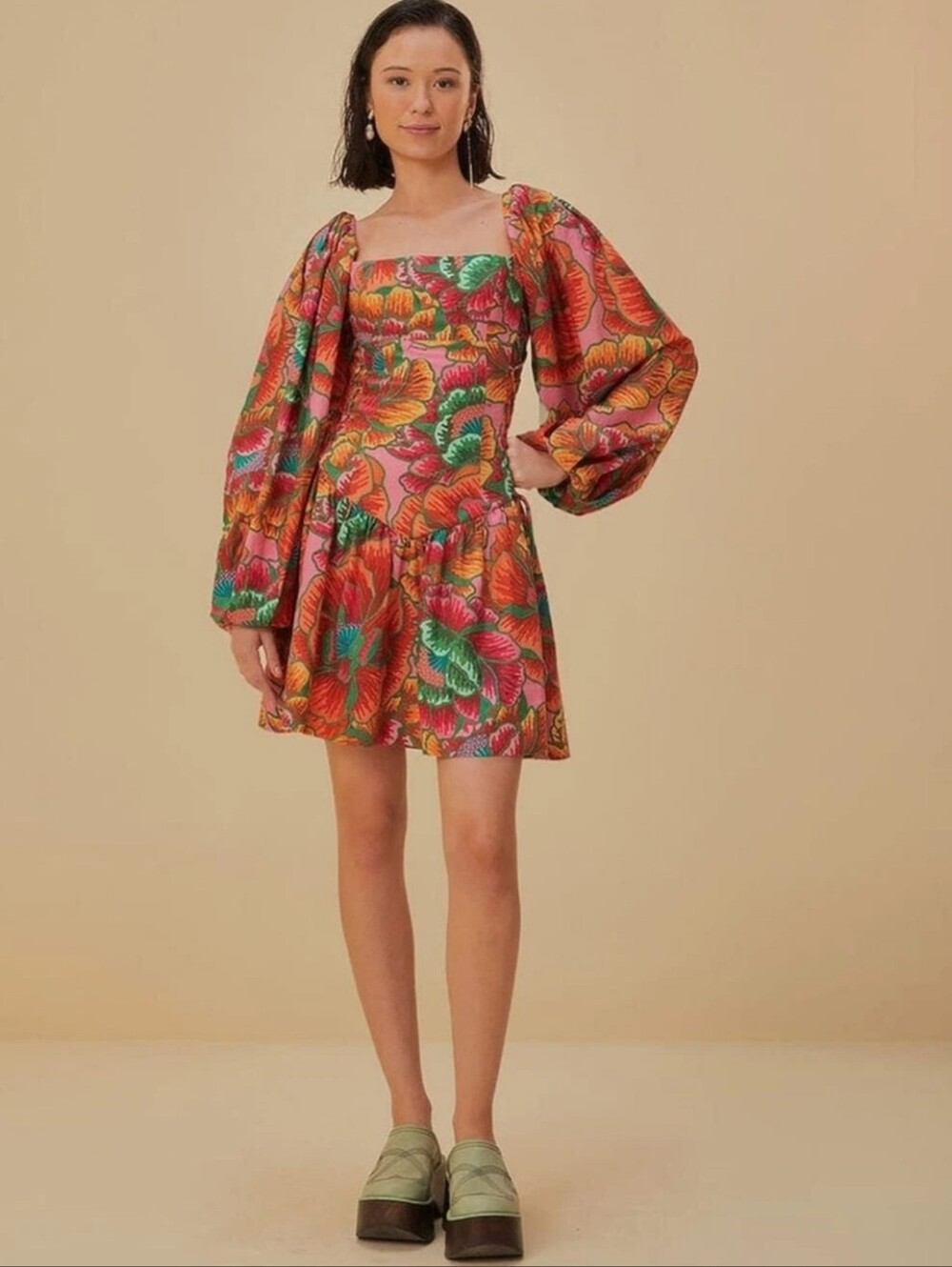 FARM RIO LENZING ECOVERO EUROFLAX MINI DRESS